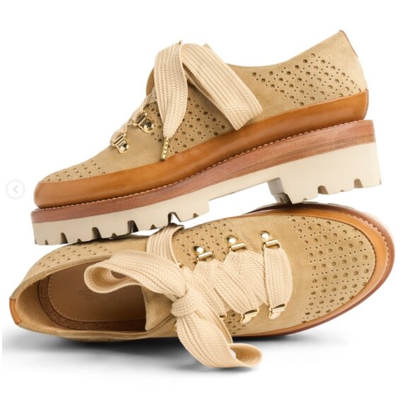 THE OFFICE OF ANGELA SCOTT *NEW* Ms. Josephine Perforated Suede Oxford Loafers - Picture 1 of 16